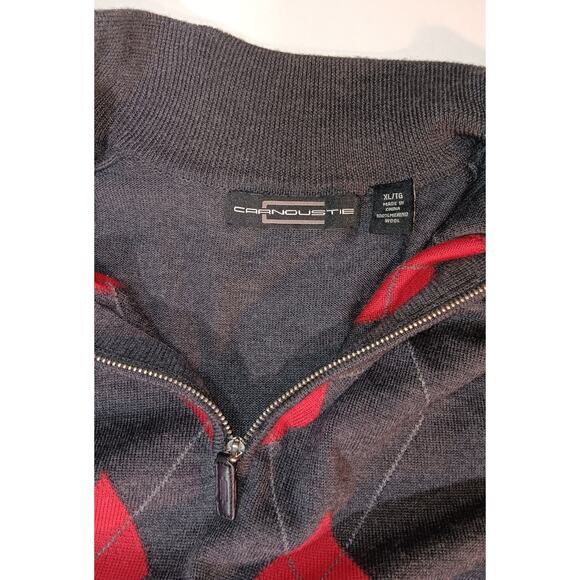 Carnoustie XL Merino Wool Half‑Zip Sweater Argyle Pullover Golf Casual - Picture 3 of 6